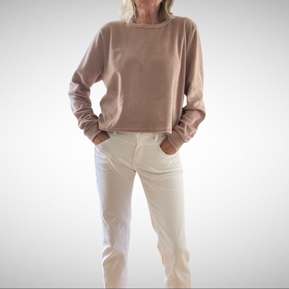 Antistar Cotton-Blend Plush Crewneck Pullover Blush L
